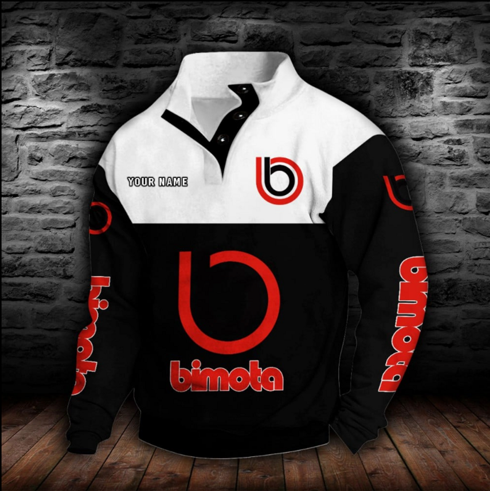 Bimotaa Motorcycles Custom Name Stand Collar Sweatshirt