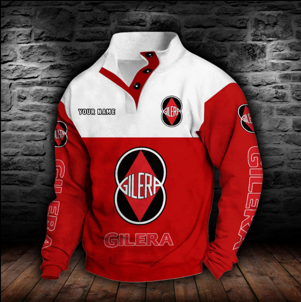 Gileraa Motorcycles Custom Name Stand Collar Sweatshirt