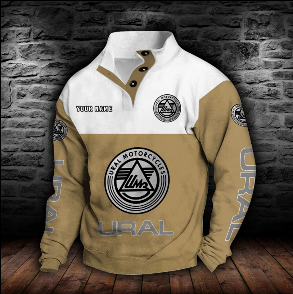 Ural Motorcycles Custom Name Stand Collar Sweatshirt