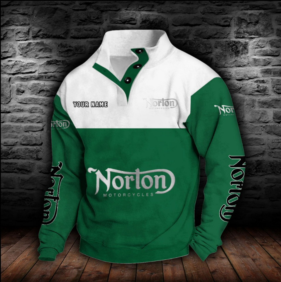 NORTONN Motorcycles Custom Name Stand Collar Sweatshirt