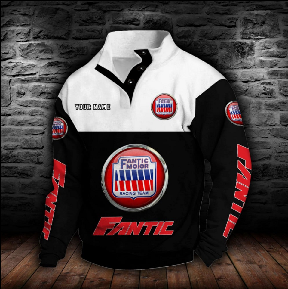 Fantic Motorcycles Custom Name Stand Collar Sweatshirt