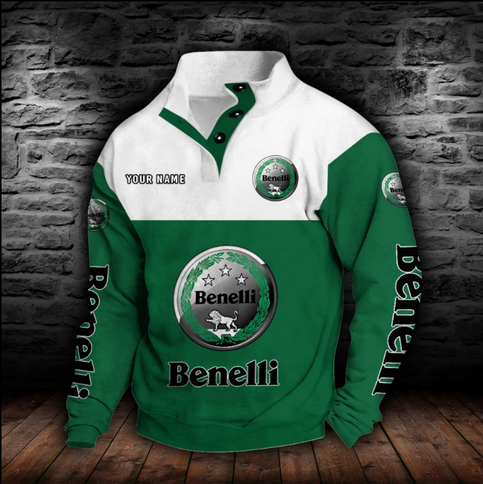 Benelli Motorcycles Custom Name Stand Collar Sweatshirt