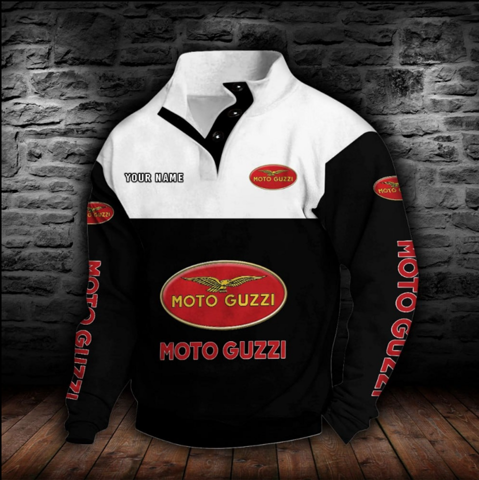 Moto Guzzi Custom Name Stand Collar Sweatshirt