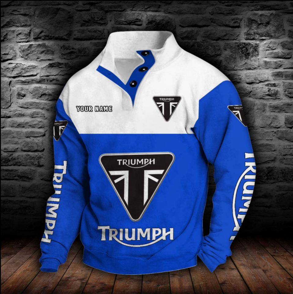 Triumph Motorcycles Custom Name Stand Collar Sweatshirt