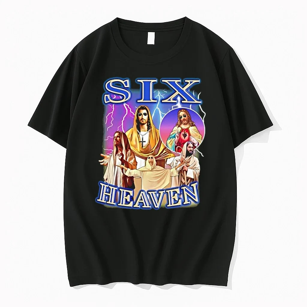 Six Heaven Jesus Christ 90s Bootleg Meme 0 Tshirts Sweater Unisex , , , Long Sleeve Tee