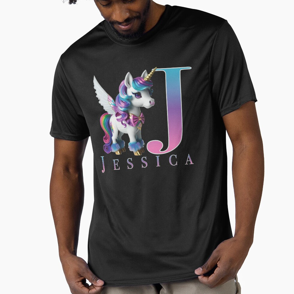 Jessica name with a cute unicorn by Lubellebubble20 Unisex , , , Long Sleeve Tee