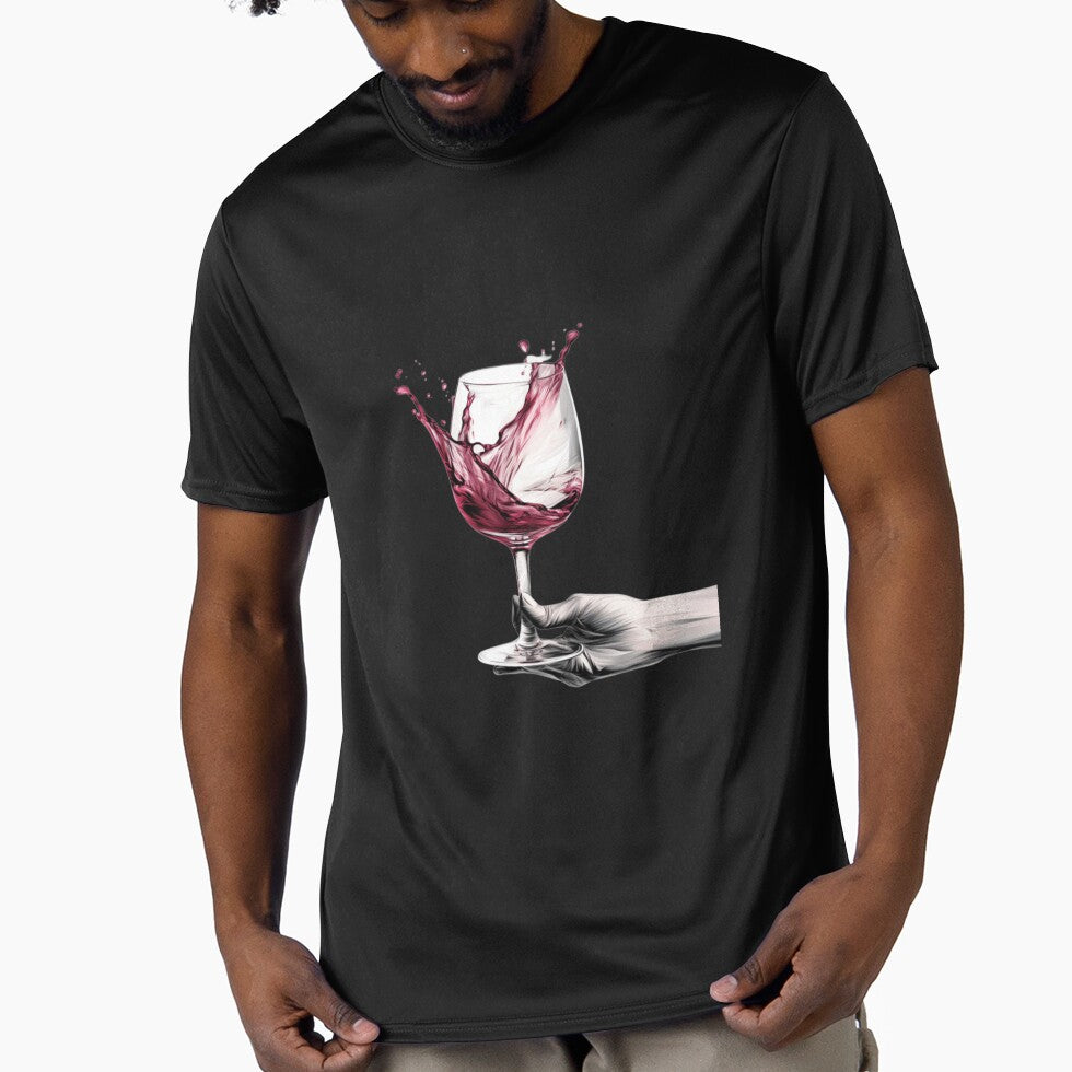 Sketch a hand holding a wine glass by Alper Billik Unisex , , , Long Sleeve Tee
