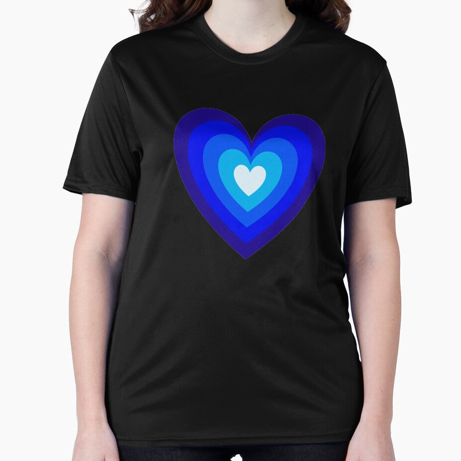 Blue Aesthetic Retro Y2K Layered Heart in Heart by Aesthetic Crew