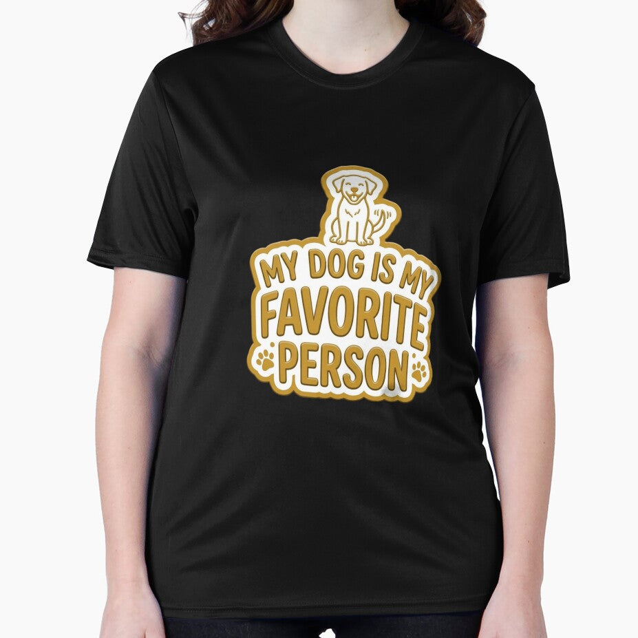 Funny Dog Lover Sticker – My Dog Is My Favorite Person (Gold) by JoyC Design Hub