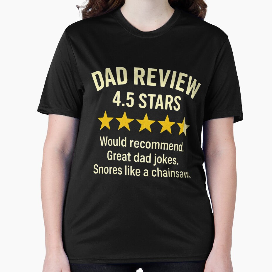 Dad Review 4.5 Stars Funny Sarcastic Joke for Father Humor by BunBuntheDog- Unisex , , , Long Sleeve Tee
