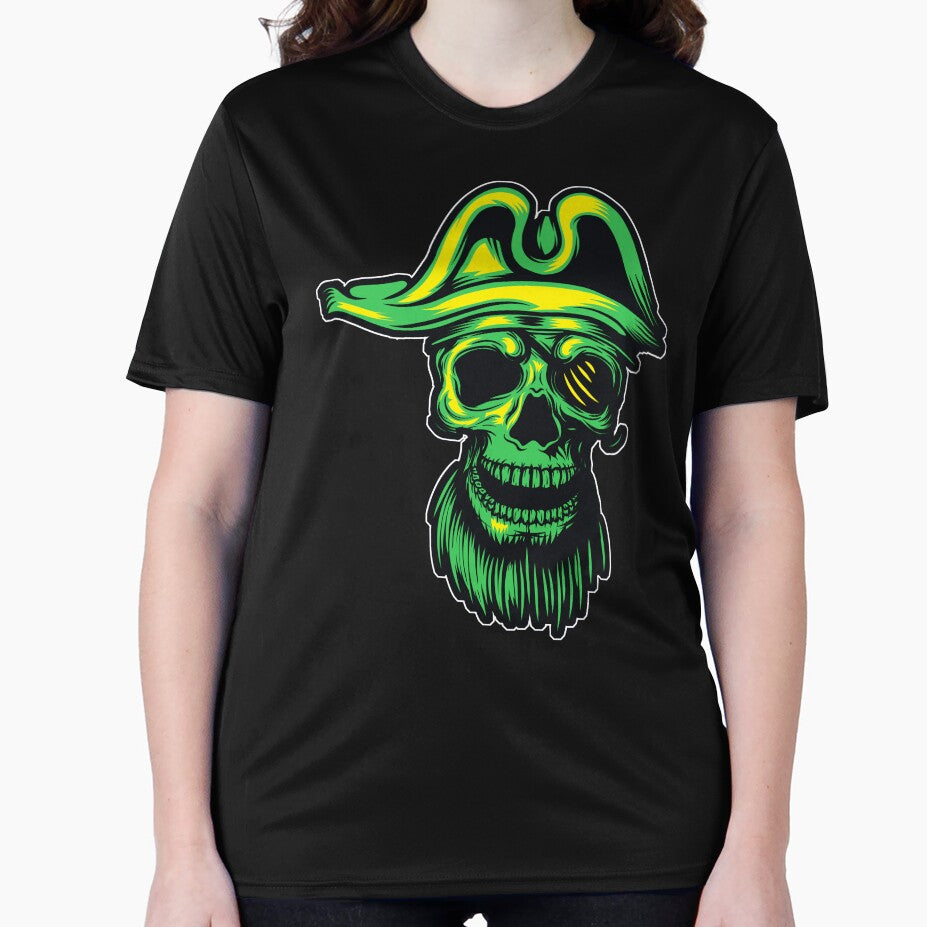 Green Pirate Skull by Fairyjam Unisex , , , Long Sleeve Tee