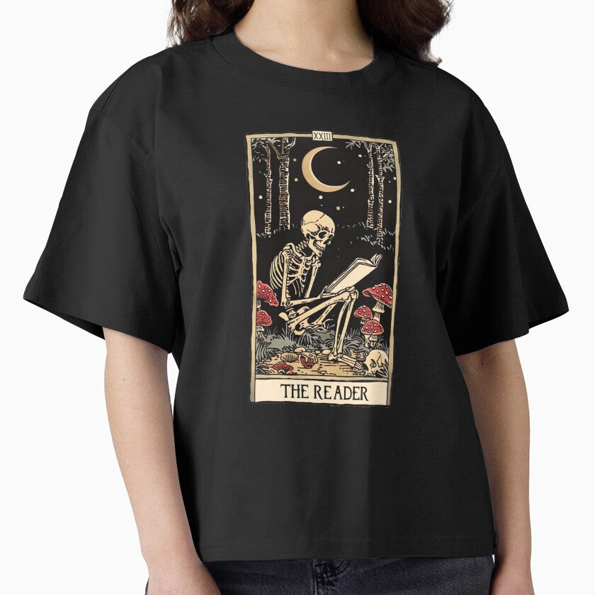 The Reader antique tarot cartomancy - skull and mushrooms with moon by Fantasy Cache