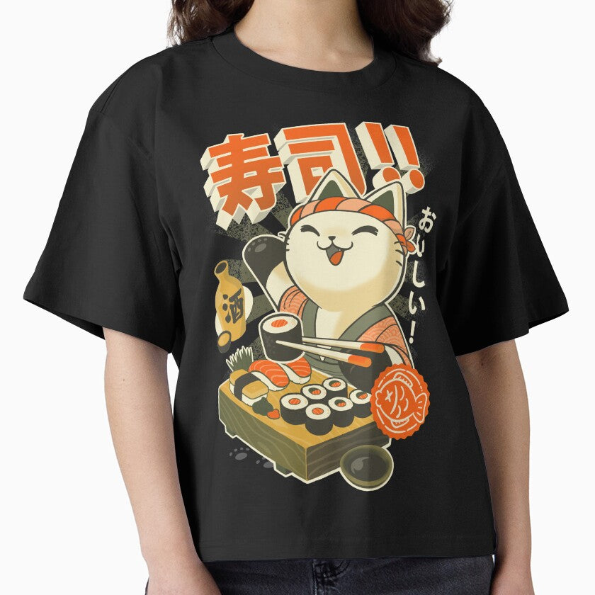 Sushi Chef Cat - Funny Restaurant Kitty - Japanese Food by BlancaVidal