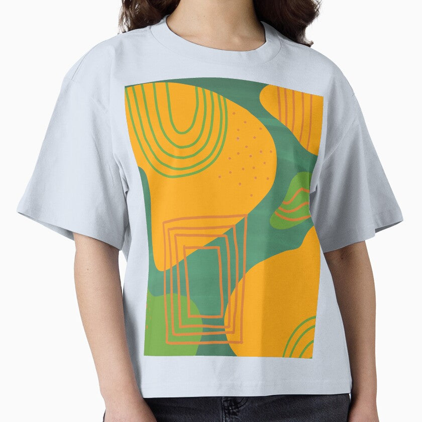 Mustard, orange, olive and teal mid century abstract pattern by Jpsmyth