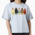 Chicken Tshirt Mom Cute Sticker Womens Short Sleeves Farm Country Casual Tee Tops by pigeon-blue
