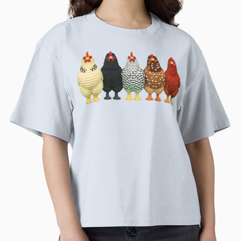 Chicken Tshirt Mom Cute Sticker Womens Short Sleeves Farm Country Casual Tee Tops by pigeon-blue
