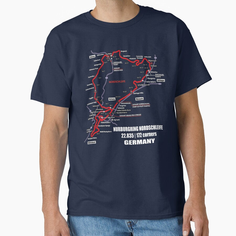 Nürburgring Nordschleife - Germany Track Map Photographic WHITE Print funny Gifts by RyanTee-Awesome