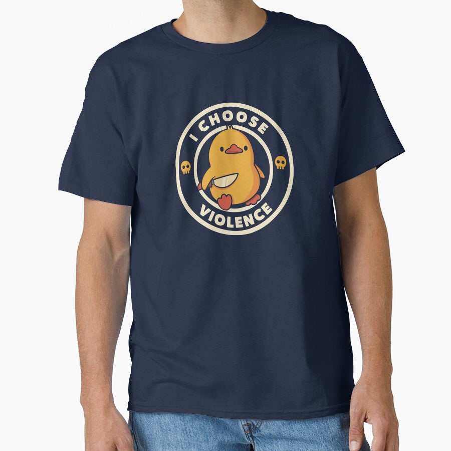 I Choose Violence Funny Duck by Tobe Fonseca by Tobe Fonseca® Unisex , , , Long Sleeve Tee
