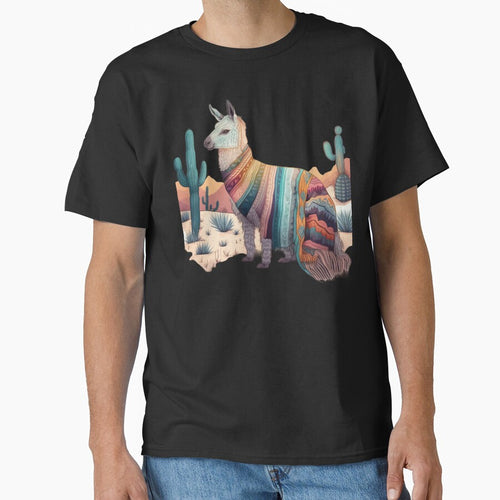 A charming llama wearing a boho-inspired blanket by iDezine GD