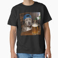 Pit Bull Drinking Beer Funny Dog Meme by OMITTEROMINOUS Unisex , , , Long Sleeve Tee