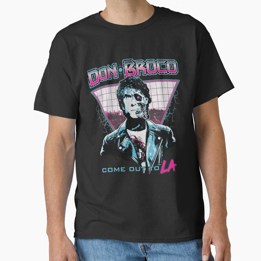 Broco Synthwave Portrait Retro Stage Graphic by Bassot-Studio Unisex , , , Long Sleeve Tee