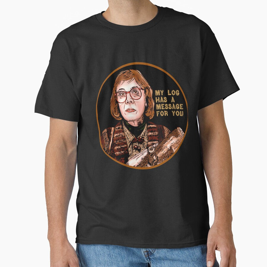 Log Lady Message Retro Pop Illustration by JuliaJindra Unisex , , , Long Sleeve Tee