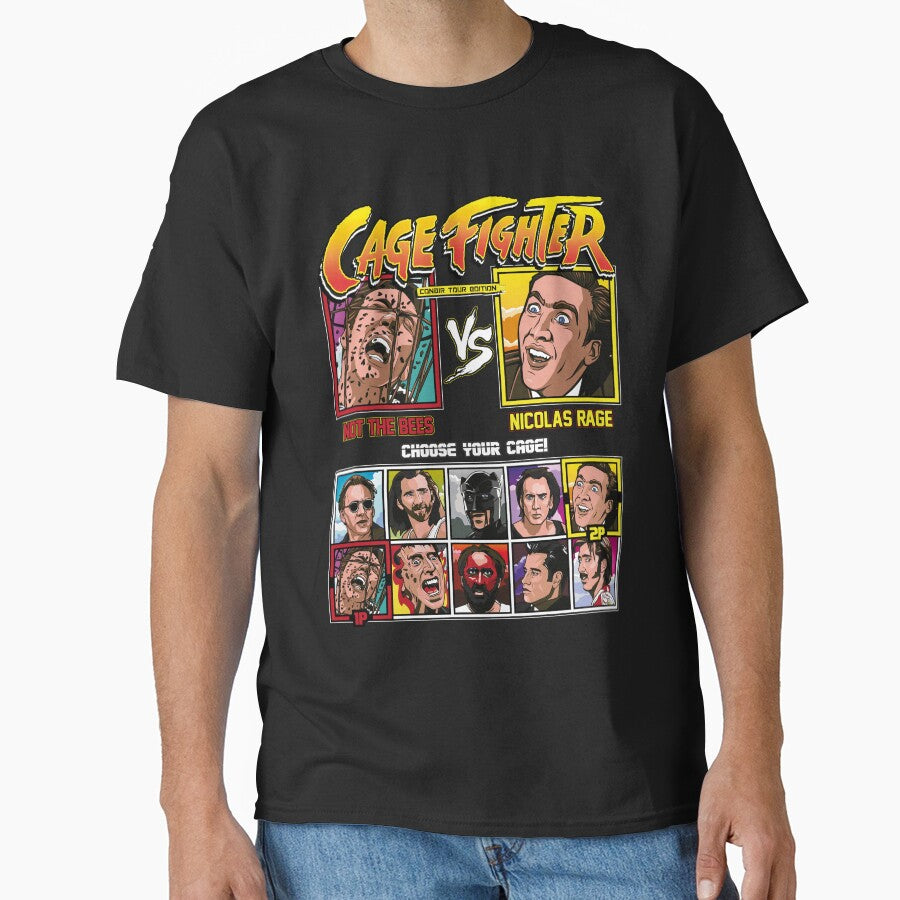 Nicolas Cage Fighter by RetroReview Unisex , , , Long Sleeve Tee