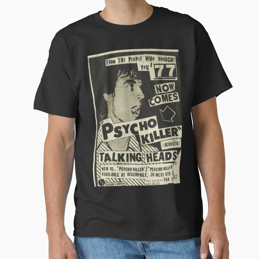 Psycho Killer - Talking Heads post-punk concert poster 1977 by janetganes0118 Unisex , , , Long Sleeve Tee
