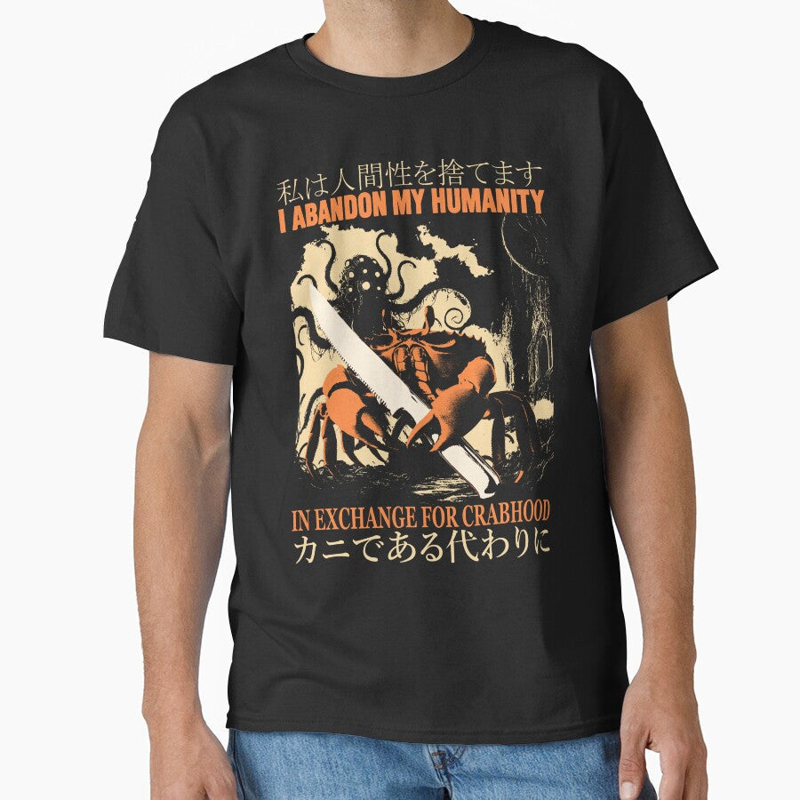 I Abandon My Humanity Crab by VintageMedatsu Unisex , , , Long Sleeve Tee