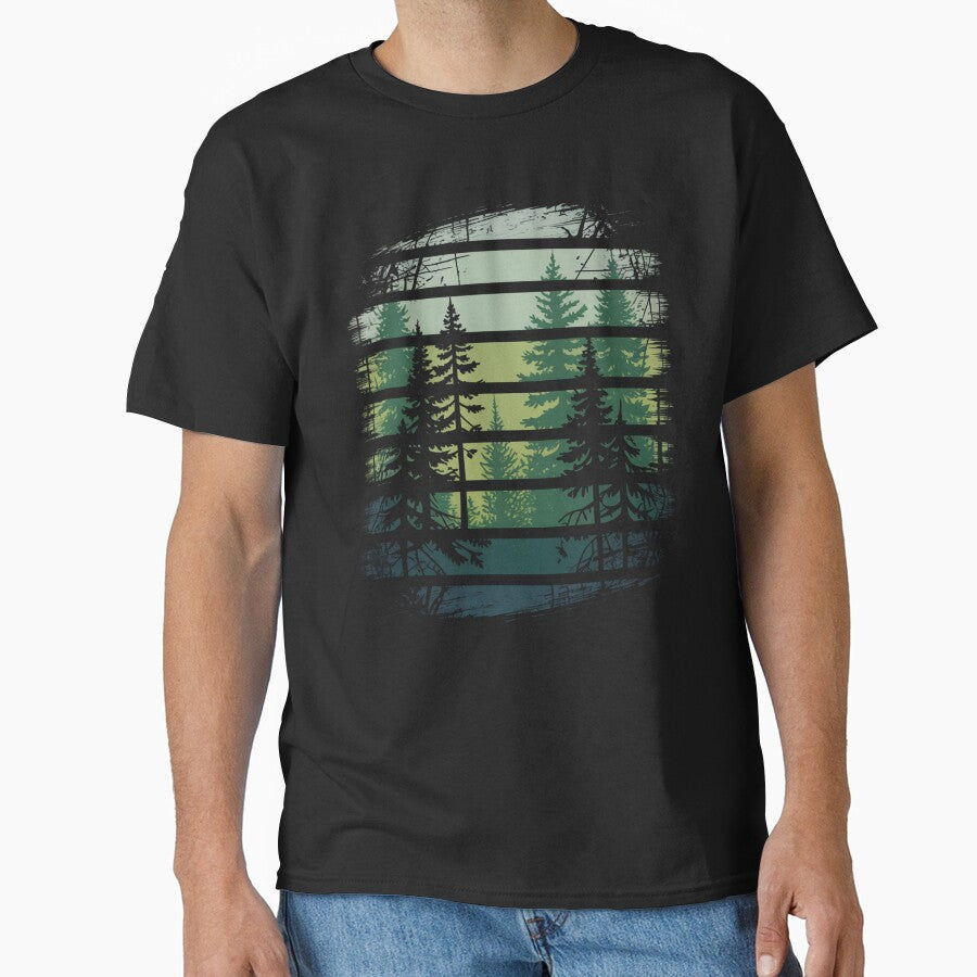 vintage grunge forest art by stikrusak Unisex , , , Long Sleeve Tee