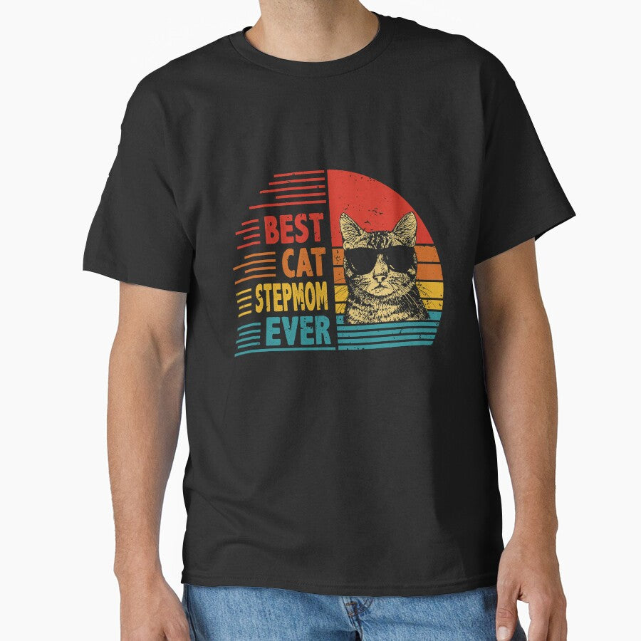 Vintage Retro Best Cat Stepmom Ever Funny Cat Lover Mother's Day Gift by EdwinaEmmanoiCo