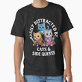 Funny Distracted By Cats And Side Quests by DarylPope Unisex , , , Long Sleeve Tee