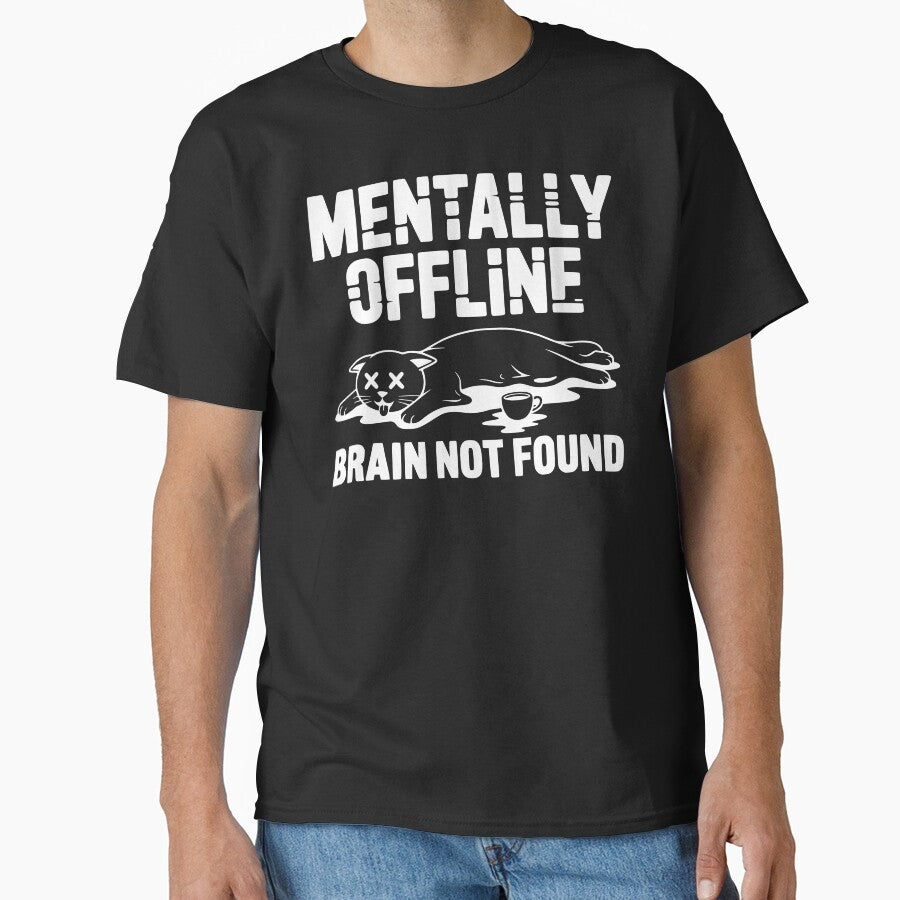Brain Not Found - Minimalist Streetwear Cat by MavtM