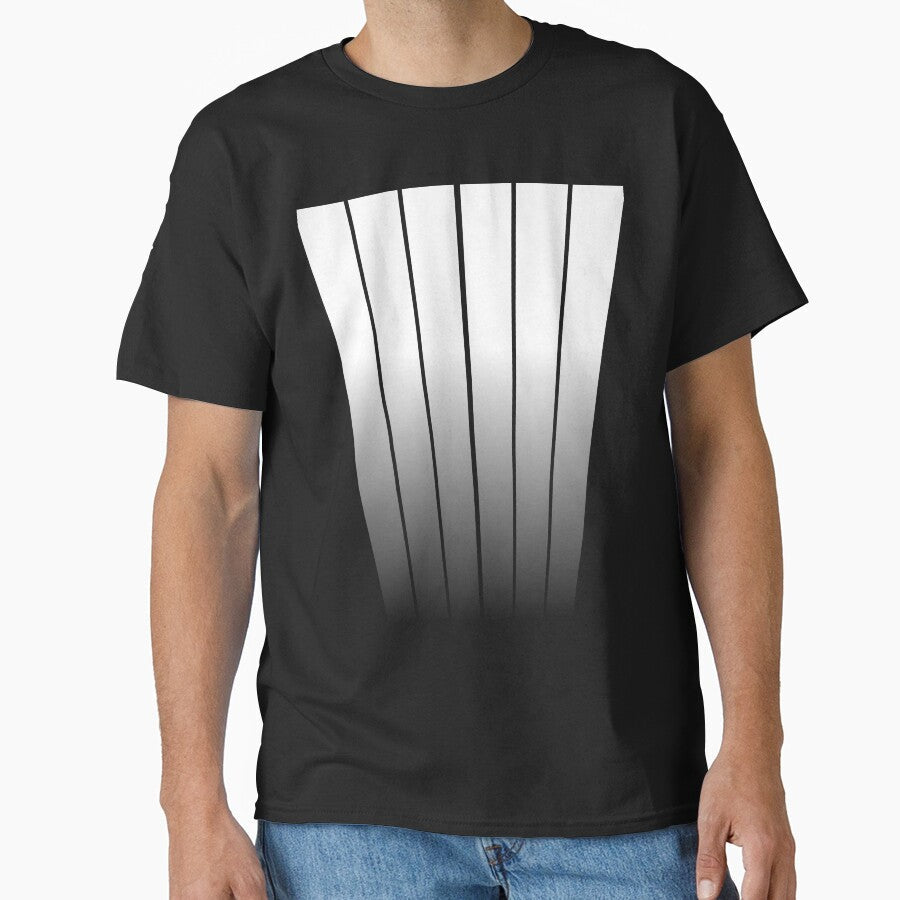 MINIMALIST GEOMETRIC VERTICAL LINES DESIGN - WHITE by CuPensky Unisex , , , Long Sleeve Tee
