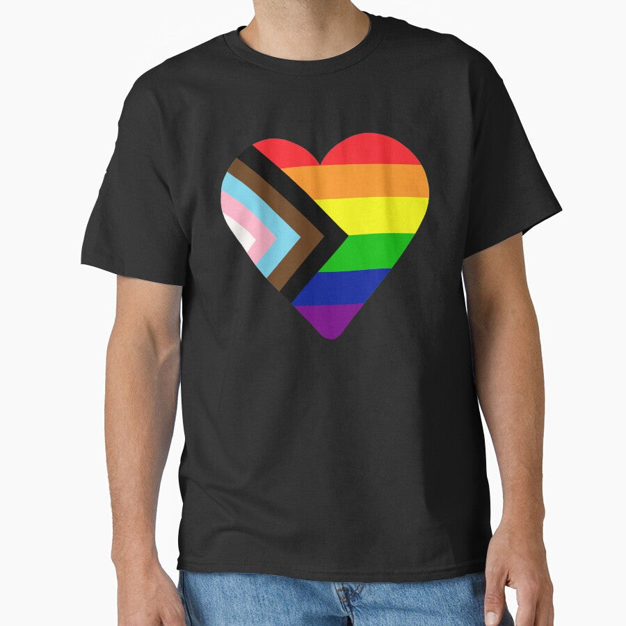 Progress Pride Flag Heart by NYXFN Unisex , , , Long Sleeve Tee