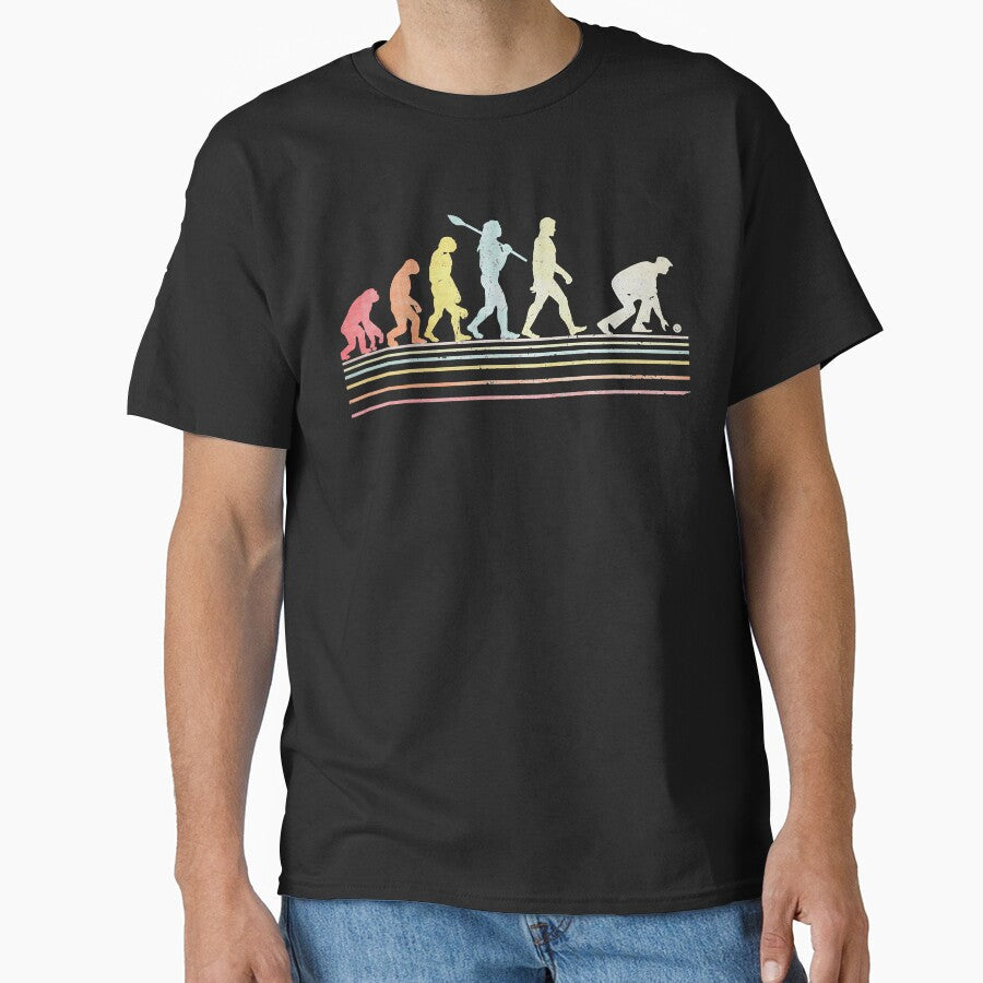 Vintage Funny Lawn Bowls Evolution Of Man Essential by CalebBerge02 Unisex , , , Long Sleeve Tee