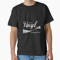 Enjoy Vinyl T-Shirt - It's the Real Thing! - Black - Unisex-Adults - Small - Classic Fit - Retro - Short Sleeve - Collarless - Round Neck - Solid Black - 100% Cotton by AlanYYoder