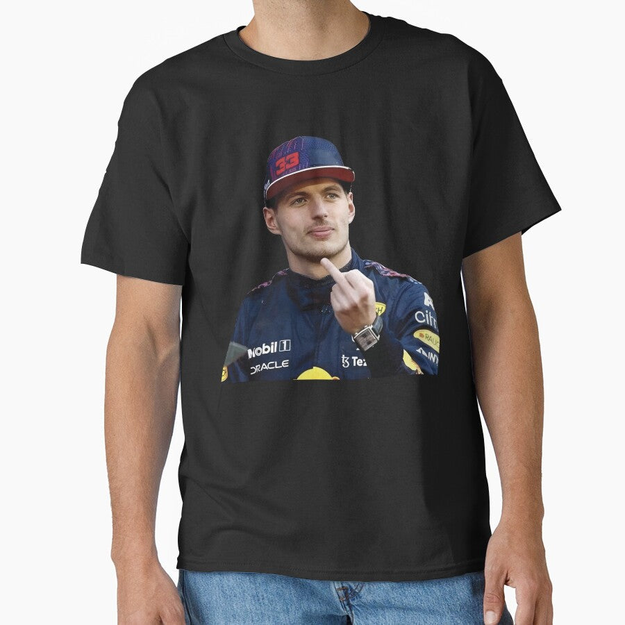Max F1 Driver Middle Finger Meme Funny by FormulaGTee1 Unisex , , , Long Sleeve Tee