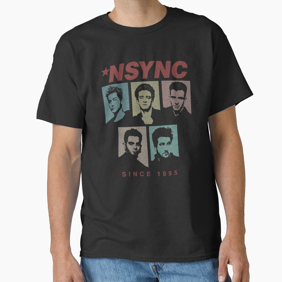 NSYNC Since 1995 Vintage Portrait Grid Design by kemilaw Unisex , , , Long Sleeve Tee