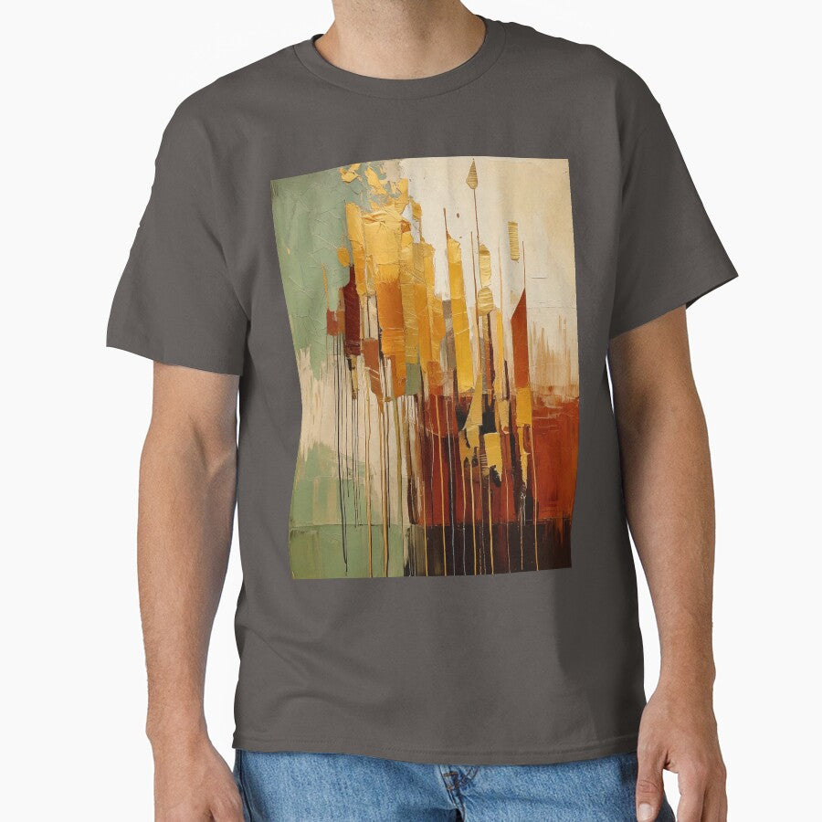 Bauhaus Abstract Painting – Earth Tones with Dripping Thick Textured Paint – Modernist Art by CattlettArt