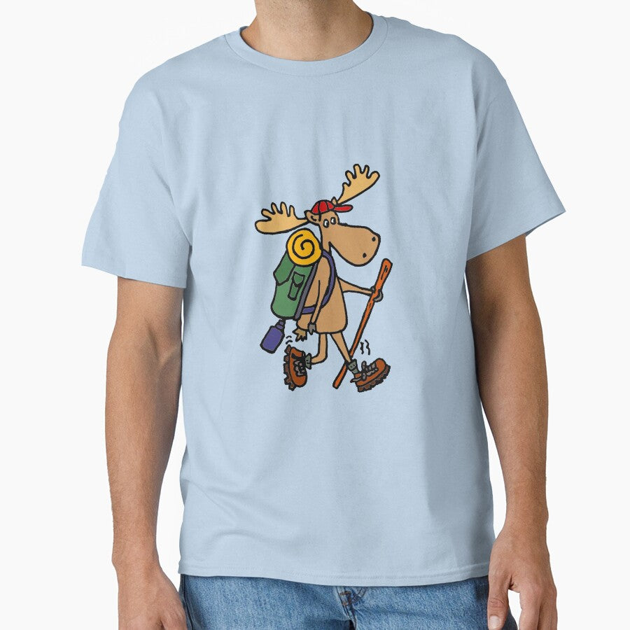 Funny Cool Moose Hiker by Nature's Fancy