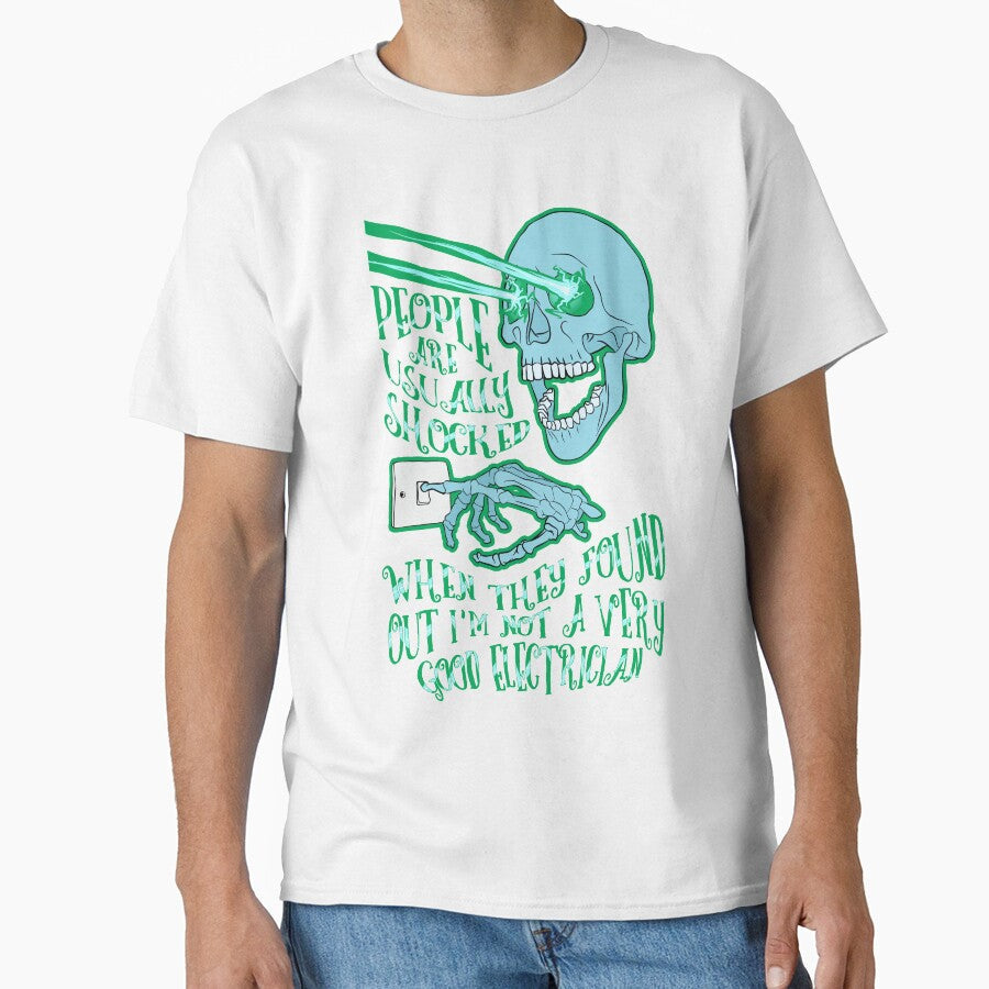 Shocked Good Electrician Joke by therealsadpanda Unisex , , , Long Sleeve Tee