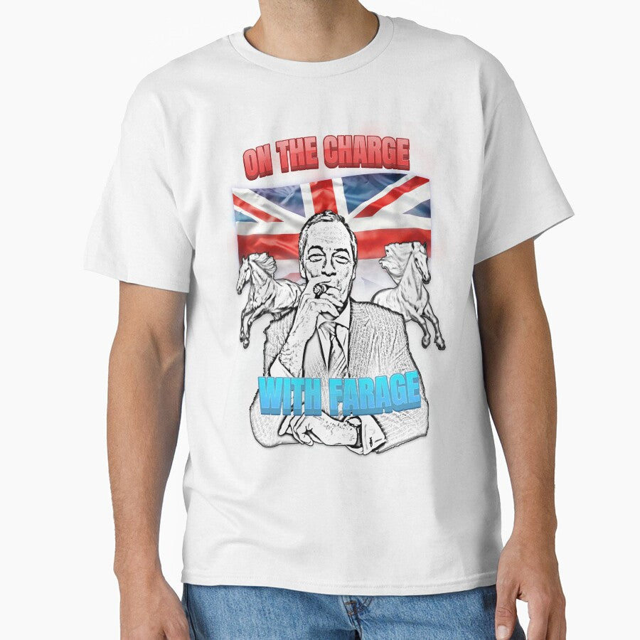 On the charge with Farage by Monarch & Thread Unisex , , , Long Sleeve Tee