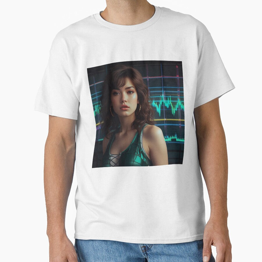 Electric Retrowave Anime Girl 80S Neon | Dark Aesthetic by Joy-boy-op Unisex , , , Long Sleeve Tee