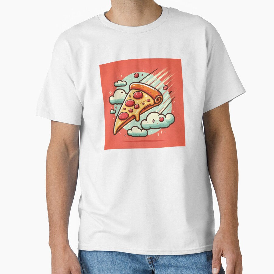 Flying slice of pizza by mcraft studio Unisex , , , Long Sleeve Tee