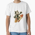 FELIX CAT RIDING A ROCKET VINTAGE by infinitearte Unisex , , , Long Sleeve Tee