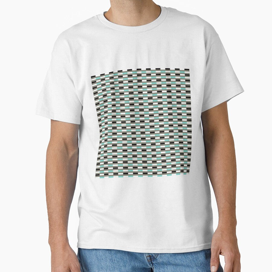 Geometric Pattern 67 (turquoise black gray lines) by Geometric Patterns