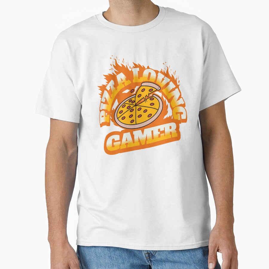 Pizza Loving Gamer by NuttySqueaky Unisex , , , Long Sleeve Tee