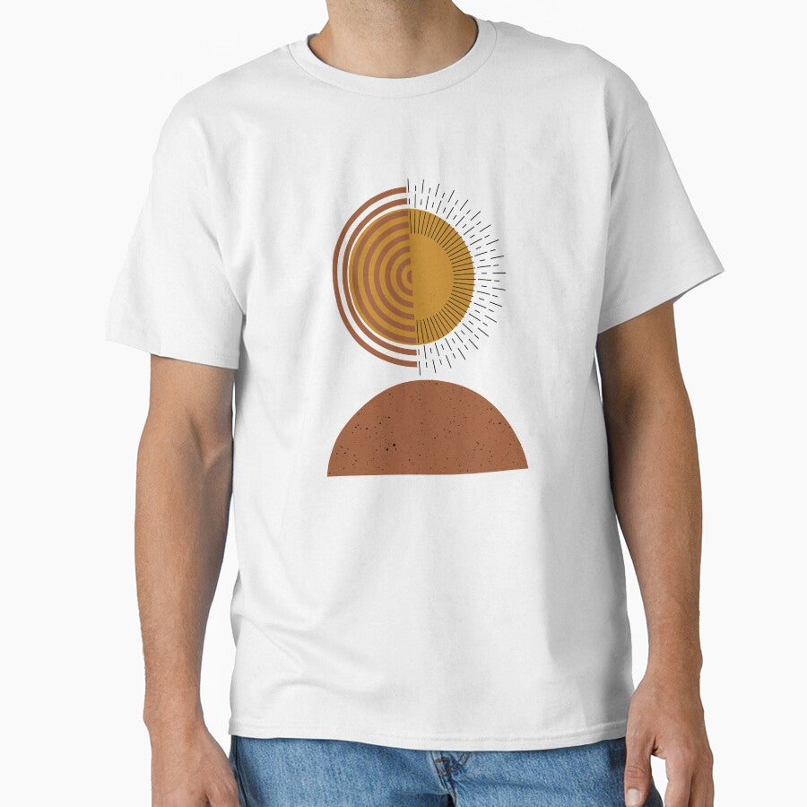 Sun And Mountain Brown Yellow by ArunikaPrints