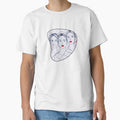 Modern Monochrome Line Drawing Red Contrast Female Faces by Hanging On By A Staple